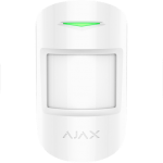 Ajax CombiProtect liike- ja lasirikkoilmaisin. Tunnistaa ihmisen läsnäolon passiivisella infrapunasensorilla.