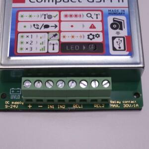 Compact GSM II (4G) liitännät – virta, I/O, releet